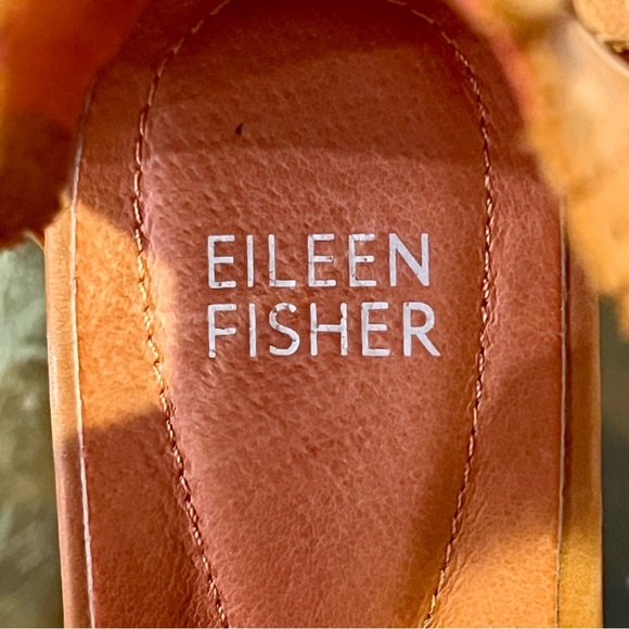 Eileen Fisher Women's Orange Nubuck Sport Platform Sandals - Picture 8 of 8